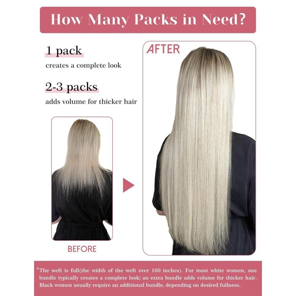 26 Inch Synthetic Hair Extensions for Thin Hair Natural Black Long Weft - Picture 6 of 9